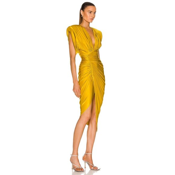 Alexandre Vauthier Amber Ruched Midi Dress NWT 34/2 - Picture 9 of 13